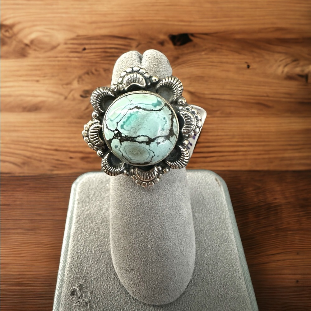 Golden Hills Turquoise Ring in Solid Sterling Silver
